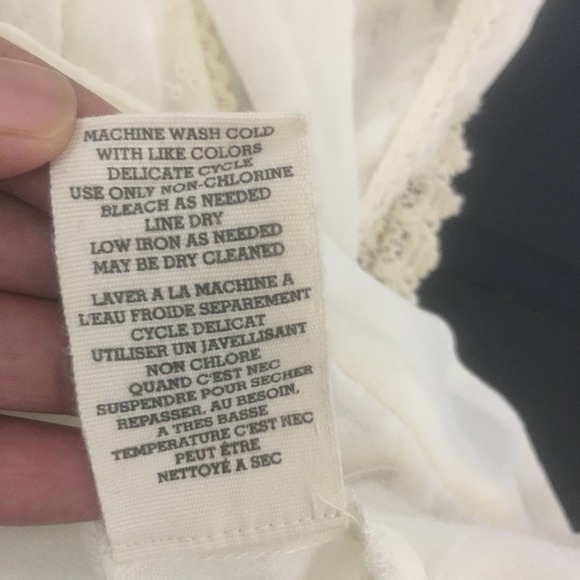 Free People Georgette Eyelet Top Sz XS Sheer Lace Blouse Boho Style - Picture 14 of 15